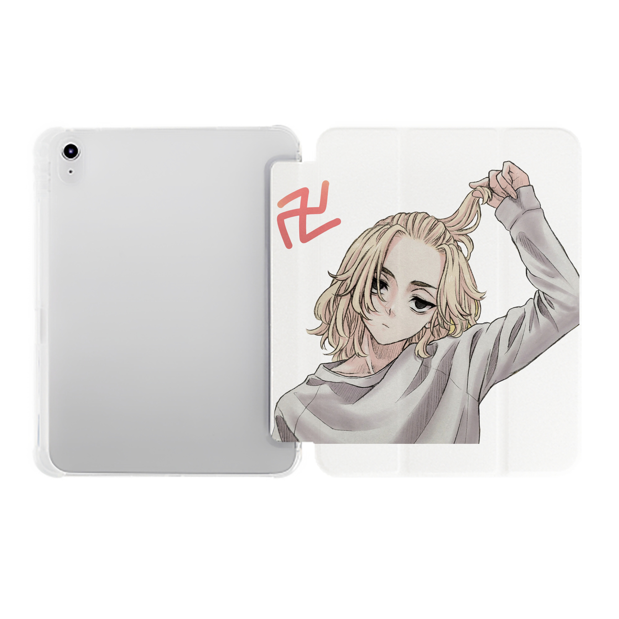 （画像用） 東京リベンジャーズ Tokyo Revengers IPad ケース ペン収納付き 三つ折りスタンド PUレザー×シリコン 対応機種9.5/10.5/10.9インチ